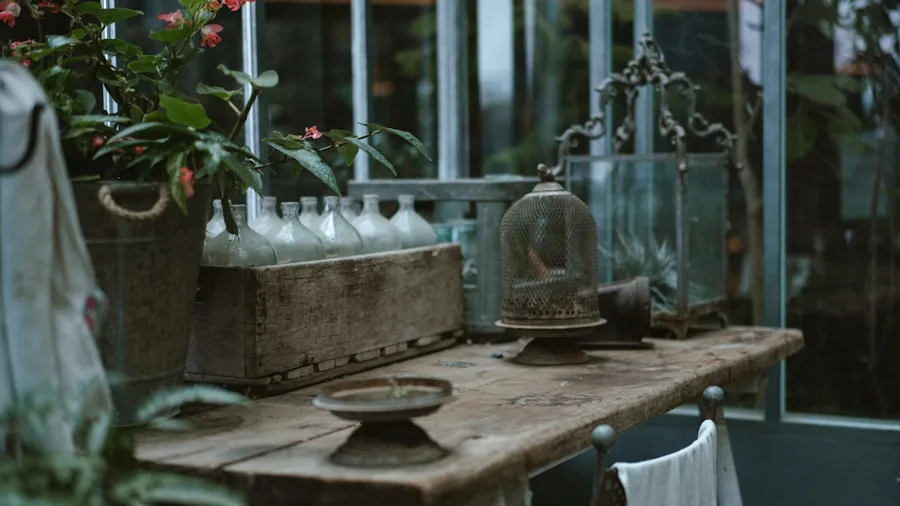 Kitchen Transformation Trends Show Shoppers How Limewash Paint and Vintage Design Create Cozy Spaces 3 antique kitchen workbench plants