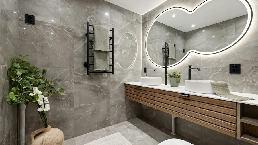 7 Tips for Choosing the Right Lighting to Transform Your Bathroom 2 backlit marble countertop luxury bathroom