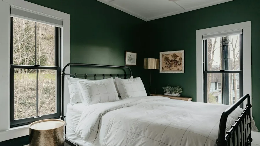 bold green pink painted room interior