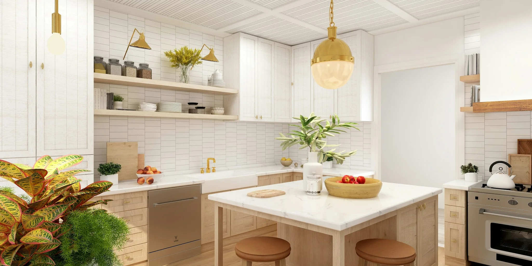 Two Paint Colors Transform Dark Kitchen into Bright Haven