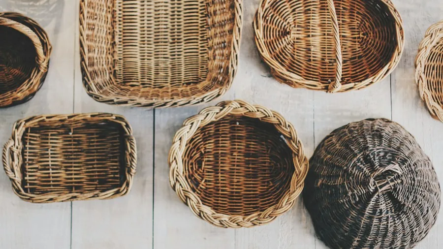 Towel Rack Storage Hack Transforms Bathroom Organization for Renters and Homeowners 2 decorative wicker basket storage display