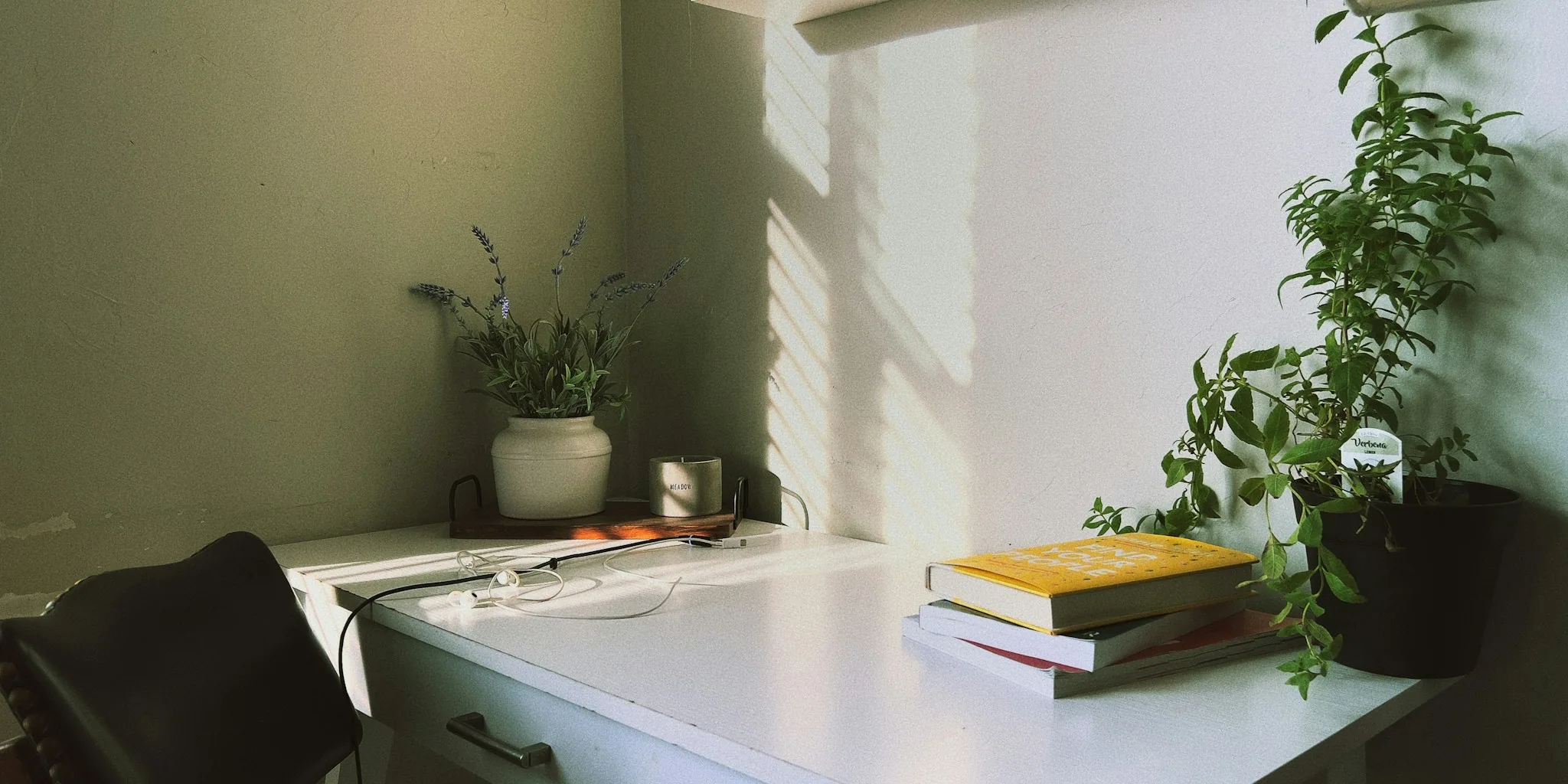 Repurpose Old Shower Curtains as Desk Backsplashes
