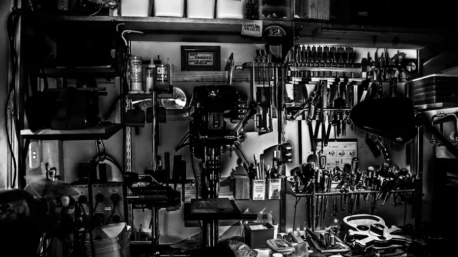 garage workbench storage setup