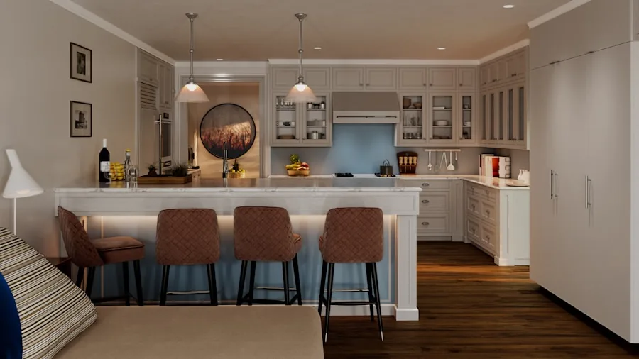 kitchen counter seating breakfast bar area