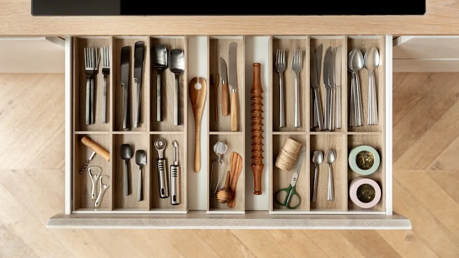 Magnetic Curtain Rod Organizer Hack Solves Kitchen Storage in Seconds 3 kitchen drawer oven mitts tools