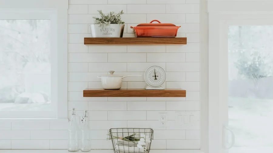 kitchen shelf arrangement display