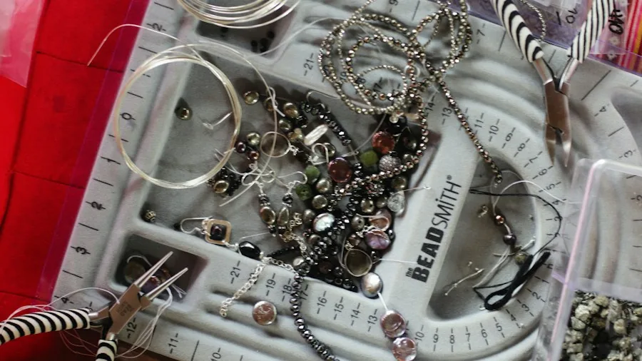 DIY Beaded Pendant Light Project Gains Popularity Among Home Decorators 2 metal hoop beading project setup