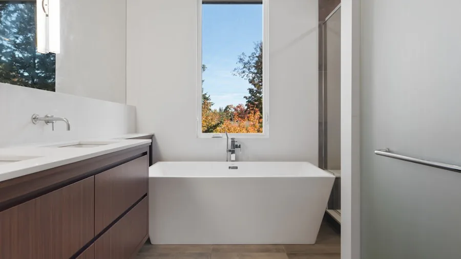 modern bathroom window privacy shades