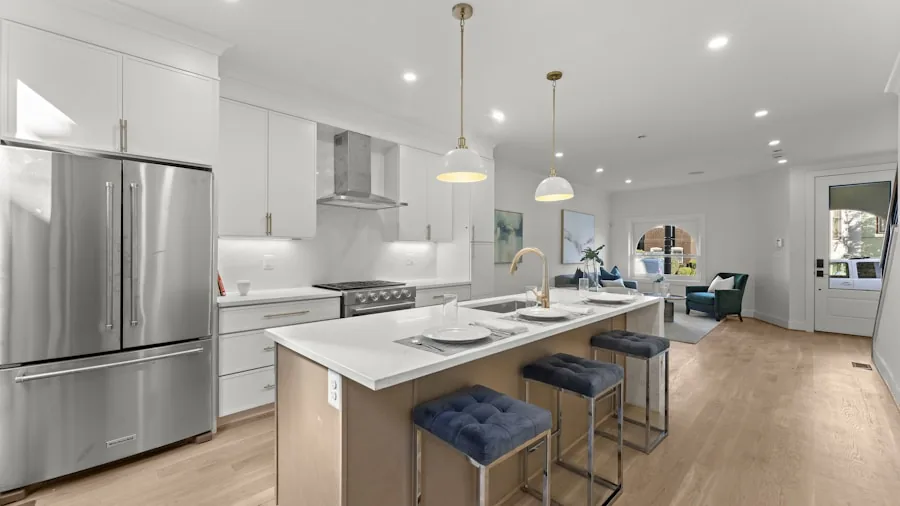 open concept kitchen living room