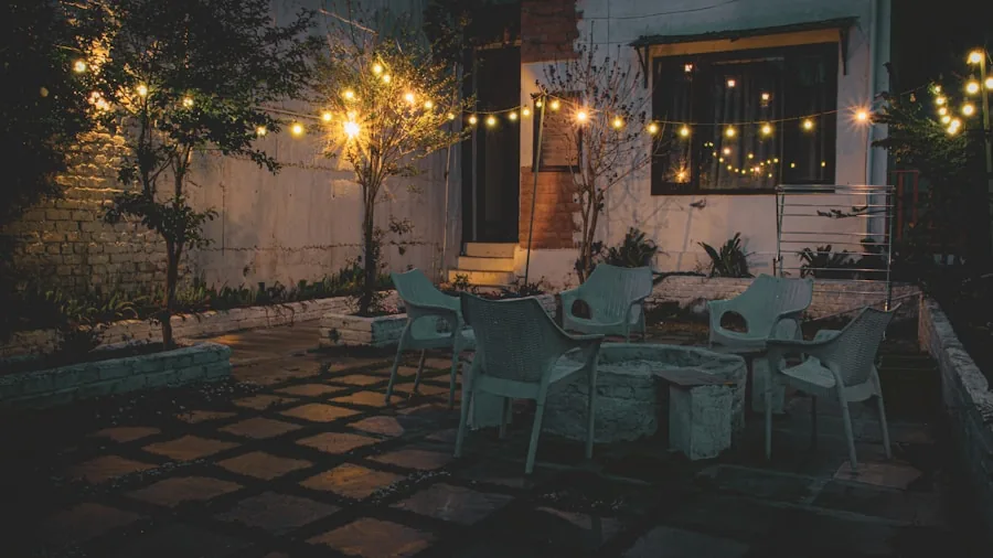 outdoor portable lamp patio evening