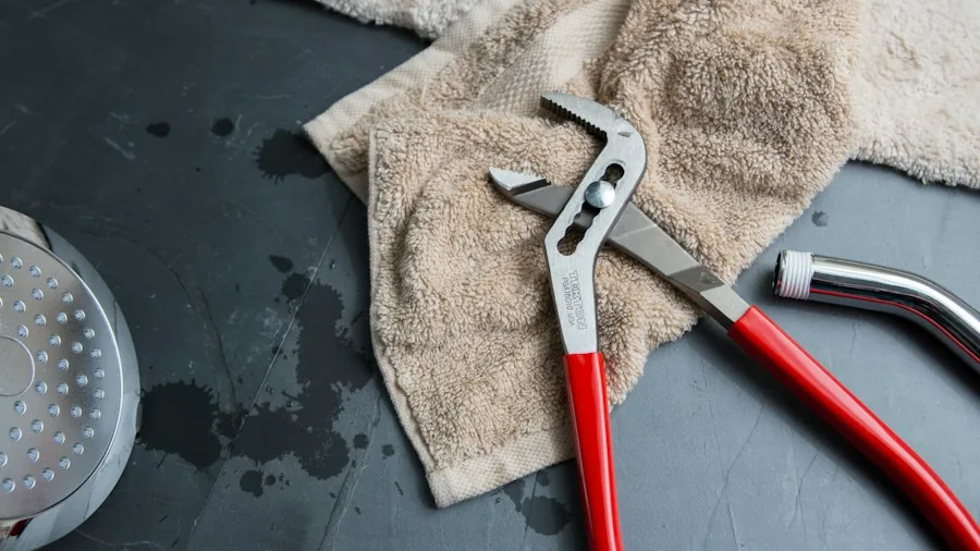 plumbers toolkit organized with pliers
