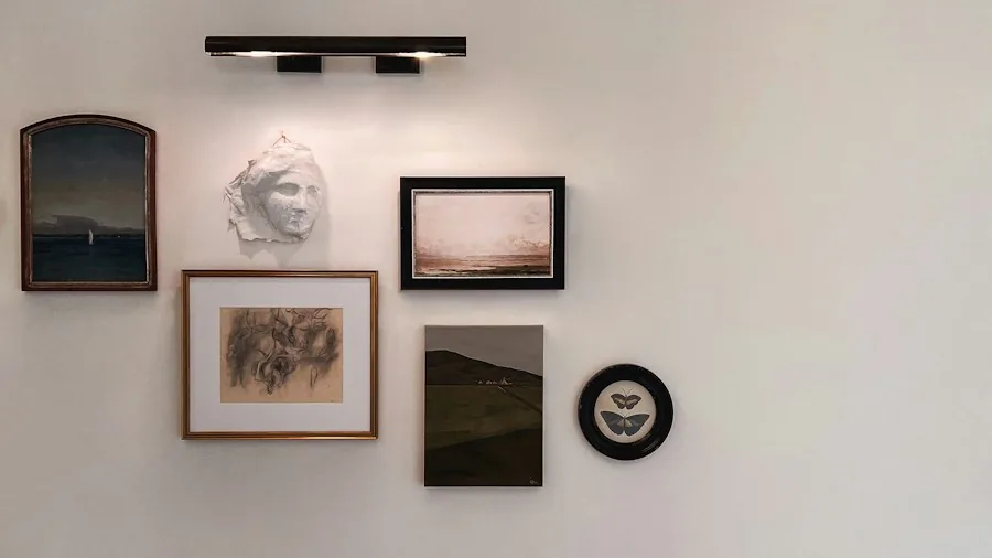 sculptural wall sconce gallery display