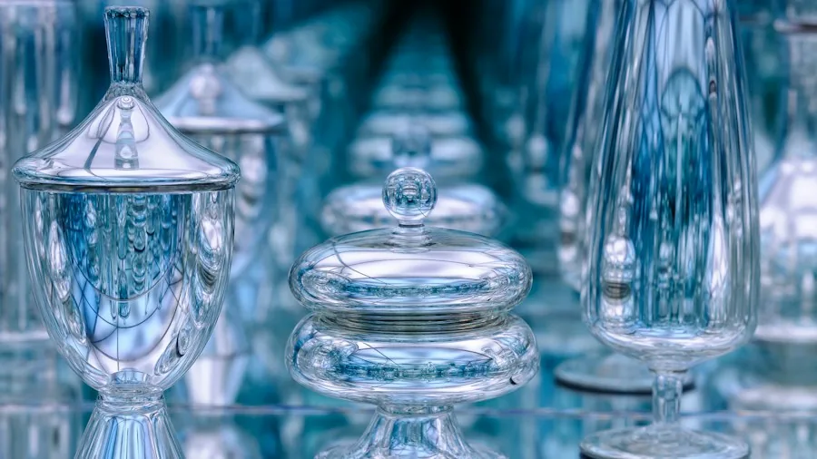 shiny crystal stemware dishes