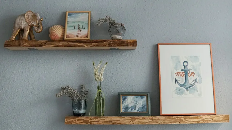 stained wooden tray shelf project