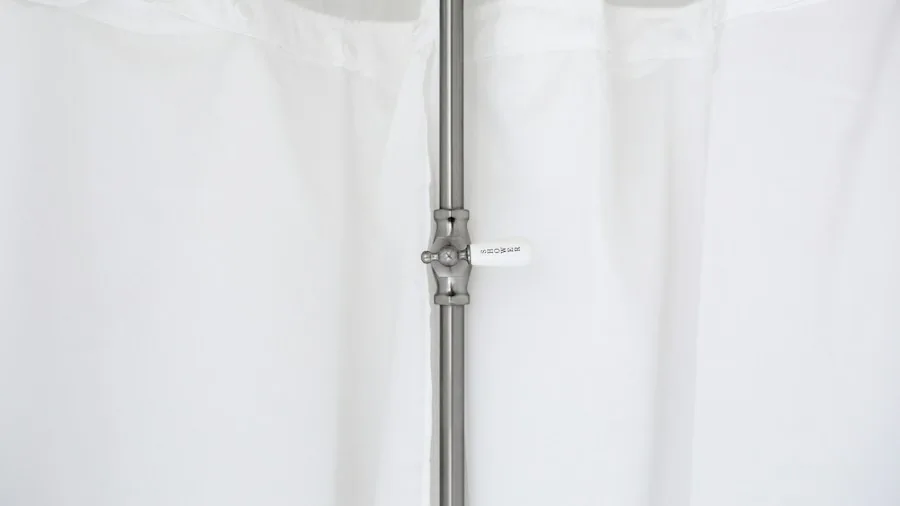 Clever Bathroom Staple Becomes Your Bird Feeder Hanging Solution 2 stainless steel shower curtain rings closeup