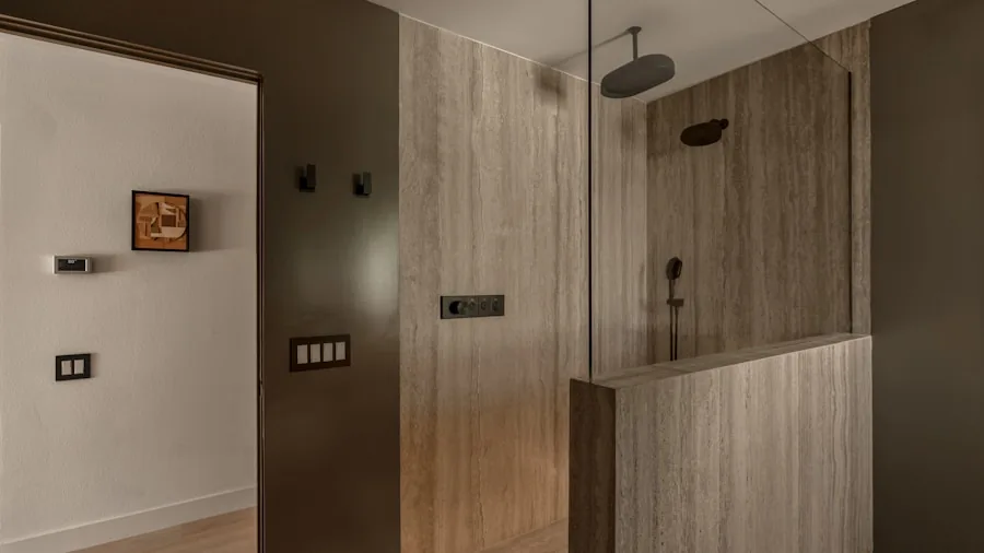 Ceiling-Mounted Roll-Up Shower Curtains Are Changing How Shoppers Upgrade Their Bathrooms 3 walk-in shower natural light