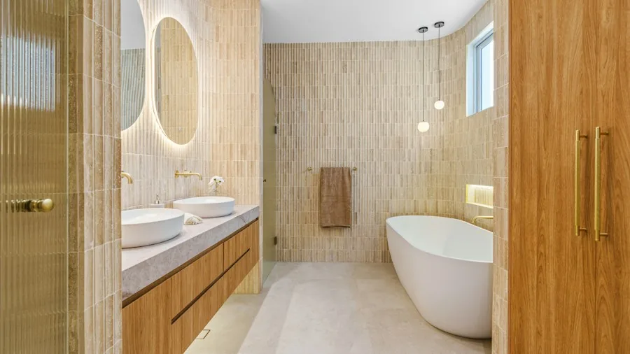 wooden bathroom cabinet contemporary style