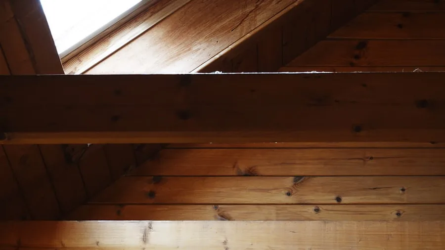 wooden ceiling beams natural light