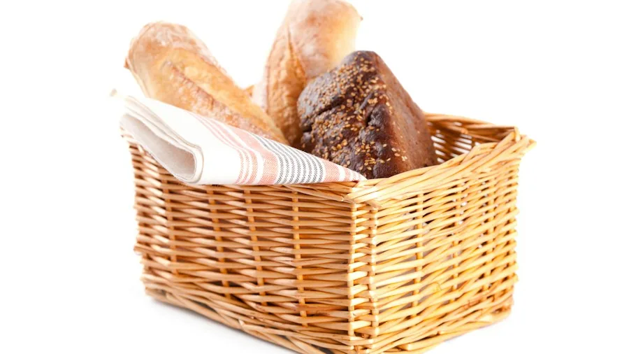 woven basket holder with rolls